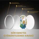 Páva különleges kör alakú Gyémántszemes kirakó kör alakú plexi kerettel 