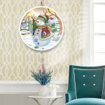 Hóemberes különleges kör alakú Gyémántszemes kirakó kör alakú plexi kerettel 