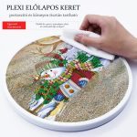 Hóemberes különleges kör alakú Gyémántszemes kirakó kör alakú plexi kerettel 