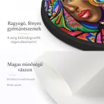 Afrikai nő különleges kör alakú Gyémántszemes kirakó kör alakú plexi kerettel 