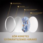 Kék virágok pillangóval különleges kör alakú Gyémántszemes kirakó kör alakú plexi kerettel 