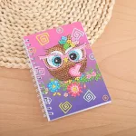 Bagoly mini spirál jegyzetfüzet gyémántszemes kirakó 10x14,5 cm