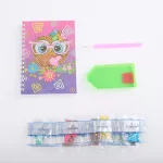 Bagoly mini spirál jegyzetfüzet gyémántszemes kirakó 10x14,5 cm