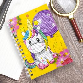   Unikornis mini spirál jegyzetfüzet gyémántszemes kirakó 10x14,5 cm