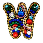 W betű gyémántszemmel kirakható kreatív termék