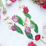 Tulipános gyémántszemes kulcstartó kirakó készlet