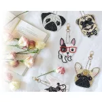 Kutya válogatás gyémántszemes kirakó kulcstartók 5 db-os szett