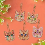 Nagy cica fejes kulcstartó