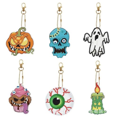 Halloweenes gyémántszemes kulcstartó kirakó készlet