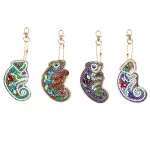 Színes kaméleonok gyémántszemmel kirakható kulcstartók