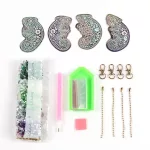 Színes kaméleonok gyémántszemmel kirakható kulcstartók