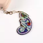 Színes kaméleonok gyémántszemmel kirakható kulcstartók