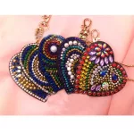 Szív alakú gyémántszemes kulcstartó kirakó készlet