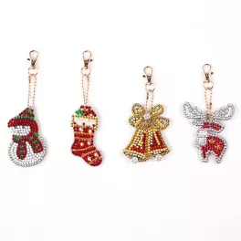   Csengettyűs karácsony gyémántszemmel kirakható kulcstartók