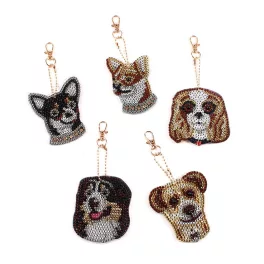 Kutyás gyémántszemes kirakó kulcstartók 