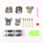 Kutyás gyémántszemes kirakó kulcstartók 