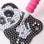 Pandás gyémántszemes kirakó kulcstartók 