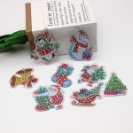 Mikulás Hóember Ünnepi gyémántszemes kirakó kulcstartók 