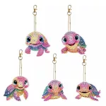 Színes teknősök gyémántszemmel kirakható kulcstartók