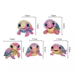 Színes teknősök gyémántszemmel kirakható kulcstartók