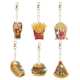   Hamburger hotdog popcorn gyémántszemmel kirakható kulcstartók