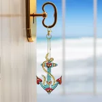 Horgony gyémántszemmel kirakható kulcstartók