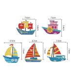 Vitorlás hajók gyémántszemmel kirakható kulcstartók