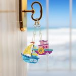 Vitorlás hajók gyémántszemmel kirakható kulcstartók