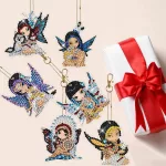 Indián kislány gyémántszemmel kirakható kulcstartók