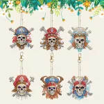 Koponyák 6 részes gyémántszemmel kirakható kulcstartók