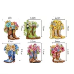 Csizmák virággal gyémántszemmel kirakható kulcstartók