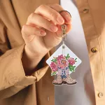 Rózsaszín színvilágú kiscsizmák gyémántszemmel kirakható kulcstartók