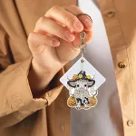 Kalapos bocik gyémántszemmel kirakható kulcstartók