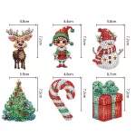 Rénszarvasos karácsonyi manós gyémántszemmel kirakható kulcstartók