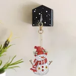 Rénszarvasos karácsonyi manós gyémántszemmel kirakható kulcstartók