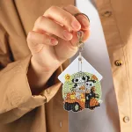 Játékos Halloween gyémántszemmel kirakható kulcstartók