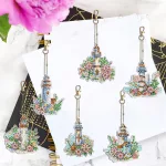 Világítótornyok 6 részes gyémántszemmel kirakható kulcstartók