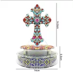 Gyémántszemmel kirakható kereszt dísz zenedoboz 