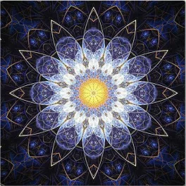   Mandala sötétkék kör minta négyzet alakú kreatív gyémánt kirakó 30x30
