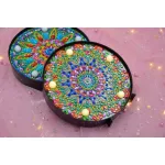 Gyémántszemes kirakó mandalás kis lámpa