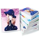 Kék kalapos lány gyémántszemes kirakó gyerekeknek kerettel