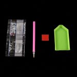 Türkiz szív gyémántszemmel kirakható kozmetikai tükör