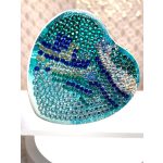 Türkiz szív gyémántszemmel kirakható kozmetikai tükör