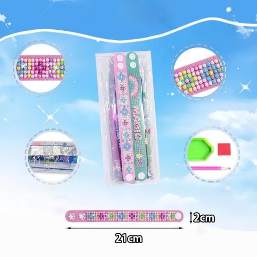 Csillogó Kreatív Gyémánt Karkötő Készítő Szett Gyerekeknek- Vegyes színben