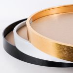 Arany színű képkeret 40 cm átmérőjű kerek gyémántszemes kirakóhoz plexivel