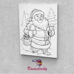 Kreatív festőszett gyermekeknek 30x40-es vászonra nyomtatva Mikulás