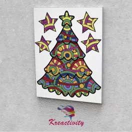   Kreatív festőszett gyermekeknek 30x40-es vászonra nyomtatva Karácsonyfa