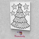 Kreatív festőszett gyermekeknek 30x40-es vászonra nyomtatva Karácsonyfa