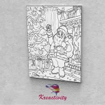 Kreatív festőszett gyermekeknek 30x40-es vászonra nyomtatva Télapó