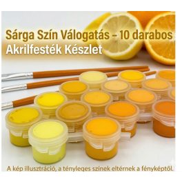   Sárga Szín Válogatás – 10 darabos Akrilfesték Készlet a sárga árnyalataival